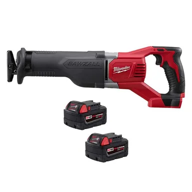 Milwaukee 2621-20-48-11-1852, bundle: M18 18-Volt Lithium-Ion Cordless SAWZALL Reciprocating Saw with (2) M18 5.0Ah Batteries