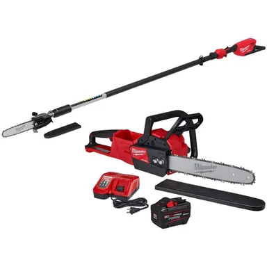 Milwaukee 3013-20-2727-21HD, bundle: M18 FUEL 10 in. 18V Lithium-Ion Brushless Electric Cordless Telescoping Pole Saw w/16 in. Chainsaw Kit (2-Tool)