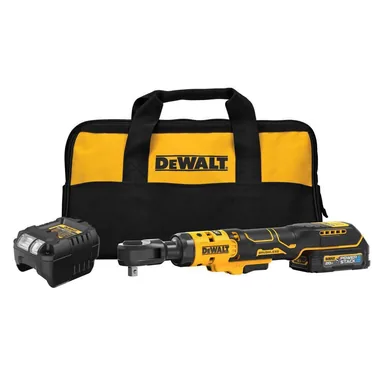 DeWalt DCF513GE1, kit: 20-Volt Lithium-Ion Cordless 3/8 in. Ratchet Kit (photograph from the Home Depot listing)