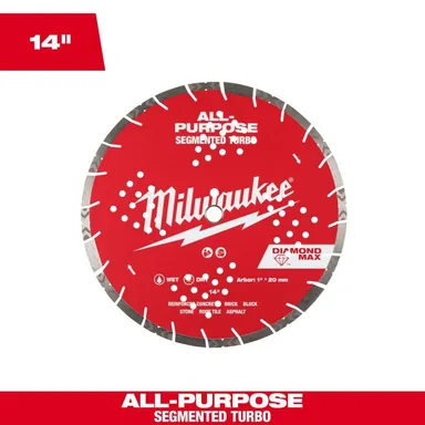 Milwaukee 49-93-7140, accessory: 14 in. 19-Tooth Segmented-Turbo Universal Diamond Circular Saw Blade