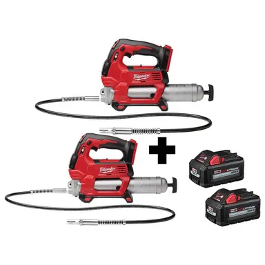 Milwaukee 2646-20-2646-20-48-11-1862, bundle: M18 18V Lithium-Ion Cordless Grease Gun 2-Speed (Tool-Only) with (2-Pack) 6.0 Ah Batteries