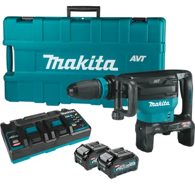 Makita GMH02PM, kit: Makita GMH02PM 80V max (40V max X2) XGT Brushless 28 lb. SDS-MAX AVT AWS-Capable Demolition Hammer 4.0Ah Kit