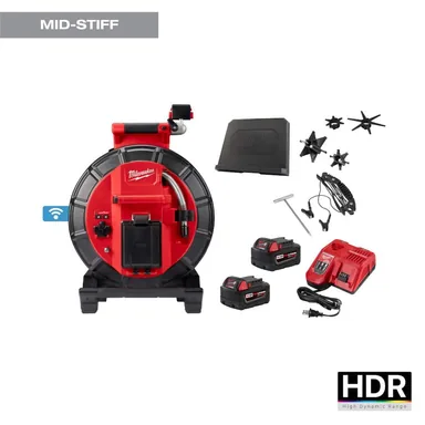 Milwaukee 3973-22, kit: M18 18-Volt Lithium-Ion Cordless 120 ft. Mid-Stiff Modular Pipeline Sewer Camera System Kit with Batteries and Charger
