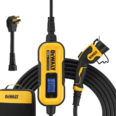 DeWalt DXPAEV032-20, standalone tool: Level-2 Portable Electric Vehicle EV Charger up to 32-Amp, 240-Volt AC 7.6 KW, 20 ft. Cable, Weatherproof