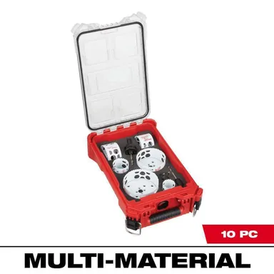Milwaukee 49-22-5606, accessory: Hole Dozer Bi-Metal General Purpose Hole Saw Set with PACKOUT Compact Organizer (10-Piece)