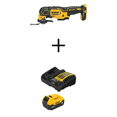 DeWalt DCS354BWDCB205C, bundle: ATOMIC 20V MAX Lithium-Ion Cordless Brushless Oscillating Multi Tool with 20V MAX XR 5 Ah Battery Pack and Charger