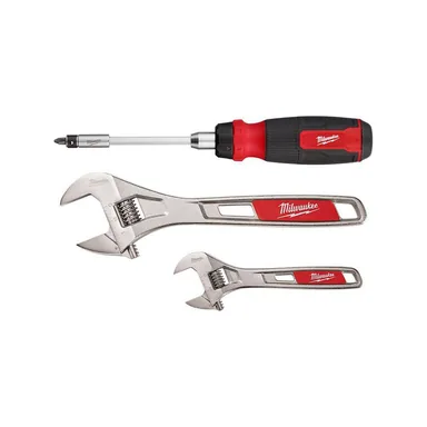 Milwaukee 48-22-2904-48-22-7400, bundle: 27-in-1 Ratcheting Multi-Bit Screwdriver and 2 Pc. 6" & 10" Adjustable Wrench Set
