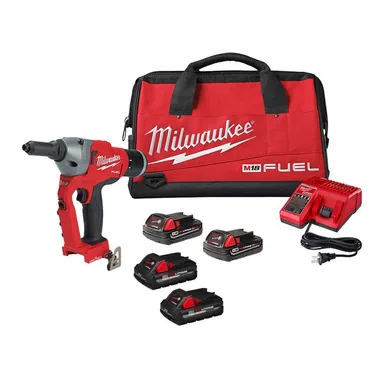 Milwaukee 2660-22CT-48-1837, unclassified: M18 FUEL ONE-KEY 18-Volt Lithium-Ion Cordless Rivet Tool Kit with (4) Batteries and Charger