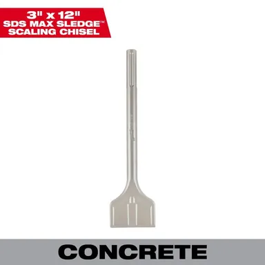 Milwaukee 48-62-4087, accessory: 3 in. x 12 in. SLEDGE SDS-MAX Scaling Chisel