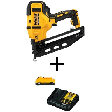 DeWalt DCN660BW230C, bundle: 20V MAX XR Lithium-Ion 16-Gauge Electric Cordless Angled Finishing Nailer with 3.0Ah Battery and Charger