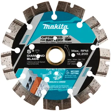 Makita E-23276, accessory: Makita E-23276 5" Thin Kerf Diamond Blade, Segmented, General Purpose