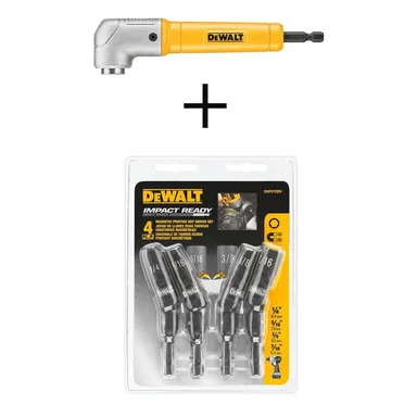 DeWalt DWARA60WPVTDRV, accessory: MAXFIT Right Angle Magnetic Attachment with Magnetic Pivoting Nut Driver Set (4-Piece)