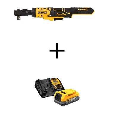 DeWalt DCF512BWCBP034C, bundle: ATOMIC 20V MAX Lithium-Ion 1/2 in. Cordless Ratchet with 20V MAX POWERSTACK Compact Battery Starter Kit