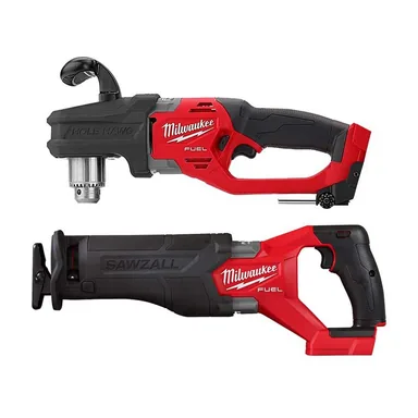Milwaukee 2807-20-2821-20, bundle: M18 FUEL GEN II 18V Lithium-Ion Brushless Cordless 1/2 in. Hole Hawg Right Angle Drill w/M18 FUEL Reciprocating Saw