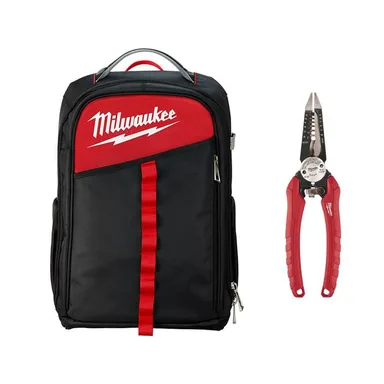 Milwaukee 48-22-8202-48-22-3079, bundle: Low Profile Backpack with 6-in-1 Pliers