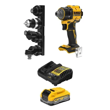 DeWalt DCD803BWCBP320C, bundle: ATOMIC 20 V MAX Lithium-Ion 1/2 in. Multi-Head Drill Driver with 20 V MAX XR Power Stack 3.5 Ah Battery and Charger