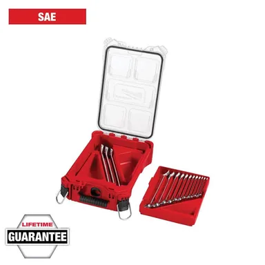 Milwaukee 48-22-9484, unpowered: SAE Combination Wrench Set with PACKOUT Compact Organizer (15-Piece)