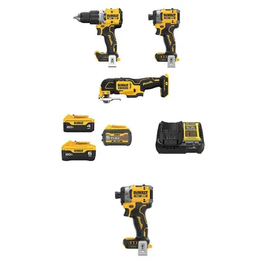 DeWalt DCK316ST2M1W60B, bundle: 20V MAX Lithium-Ion Cordless Combo Kit (3-Tool) and Impact Driver with FLEXVOLT 6Ah, 20V 6Ah & 4Ah Batteries and Charger