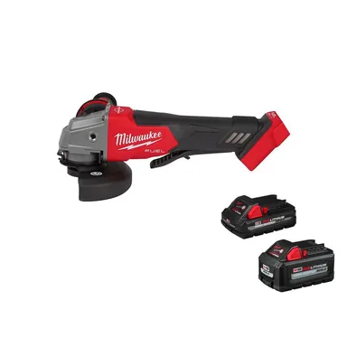 Milwaukee 2880-20-48-11-1865S, bundle: M18 FUEL 18V Lithium-Ion Brushless Cordless 4-1/2 in./5 in. Grinder w/ 6Ah & 3Ah High Output Battery Pack