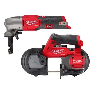 Milwaukee 2476-20-2529-20, bundle: M12 FUEL 12-Volt Lithium-Ion Brushless Cordless 16-Gauge Variable Speed Nibbler and M12 FUEL Compact Band Saw