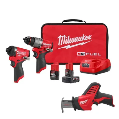 Milwaukee 3497-22-2420-20, bundle: M12 FUEL 12-Volt Li-Ion Brushless Cordless Hammer Drill and Impact Driver Combo Kit (2-Tool) with M12 HACKZALL