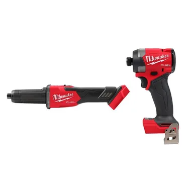 Milwaukee 2939-20-2953-20, bundle: M18 FUEL 18V Lithium-Ion Brushless Cordless 1/4 in. Braking Die Grinder Slide Switch w/ Impact Driver