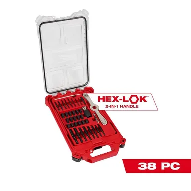 Milwaukee 49-22-5604, accessory: SAE Tap and Die PACKOUT Set w/Hex-LOK 2-in-1 Handle (38-Piece) (photograph from the Home Depot listing)