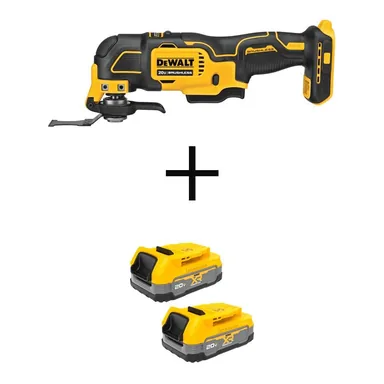 DeWalt DCS354BWBP034-2, bundle: ATOMIC 20V MAX Lithium-Ion Cordless Brushless Oscillating Multi Tool with (2) 20V MAX POWERSTACK Compact Batteries