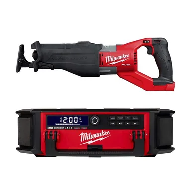 Milwaukee 2722-20-2950-20, bundle: M18 FUEL 18-Volt Lithium-Ion Brushless Cordless Super Sawzall Orbital Reciprocating Saw W/PACKOUT Radio