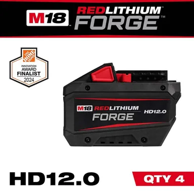Milwaukee 48-11-1813-x4, accessory: M18 18V Lithium-Ion REDLITHIUM FORGE HD 12.0 Ah Battery Pack (4-Pack)