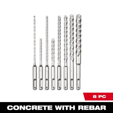 Milwaukee 48-20-7663, accessory: MX4 SDS-Plus Carbide Drill Bit Kit (8-Piece)