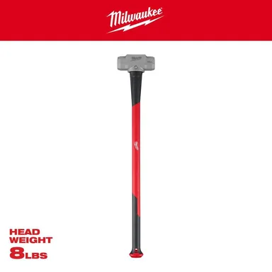 Milwaukee 48-22-9331, unpowered: 8 lb. Sledge Hammer with 36 in. Fiberglass Handle (photograph from the Home Depot listing)