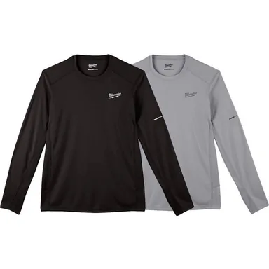 Milwaukee 415B-L-415G-L, bundle: Men's Large Black and Gray WORKSKIN Light Weight Performance Long Sleeve T-Shirt (2-Pack)
