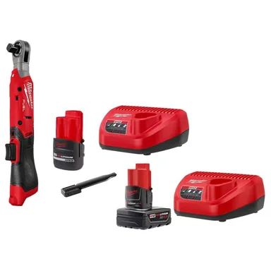 Milwaukee 3054-21-48-59-2440, bundle: M12 FUEL 12V Lithium-Ion Compcat 1/2 in. Cordless Ratchet Kit with Battery, Charger, and 4. 0AH Starter Kit