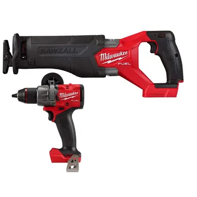 Milwaukee 2904-20-2821-20, bundle: M18 FUEL 18-Volt Lithium-Ion Brushless Cordless 1/2 in. Hammer Drill/Driver and SAWZALL Reciprocating Saw