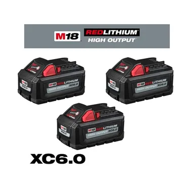 Milwaukee 48-11-1862-48-11-1865, bundle: M18 18-Volt Lith-Ion High Output 6. 0Ah Battery Pack (3-Pack)