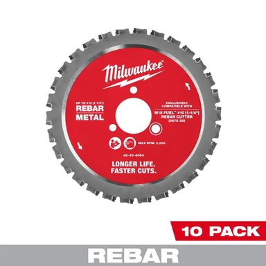 Milwaukee 48-40-4068, accessory: #10 1-1/4 in Rebar Cutting Blade (10-Pack) (photograph from the Home Depot listing)