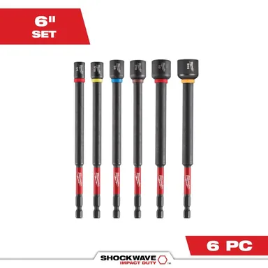Milwaukee 49-66-4567, accessory: SHOCKWAVE Impact Duty 6 in. Magnetic Nut Driver Set (6-Pieces) (photograph from the Home Depot listing)
