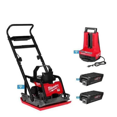Milwaukee MXF220-2HD, kit: MX FUEL Lithium-Ion 20 in. Plate Compactor Kit with (2) FORGE HD12.0 Batteries and (1) MX FUEL Super Charger