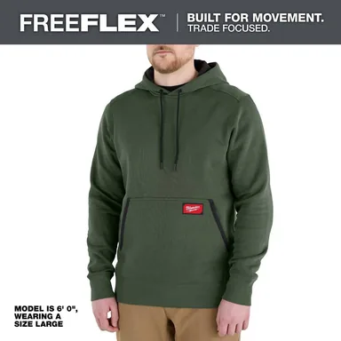 Milwaukee 351E-L, unpowered: Men's Large Green FREEFLEX Pullover Hoodie