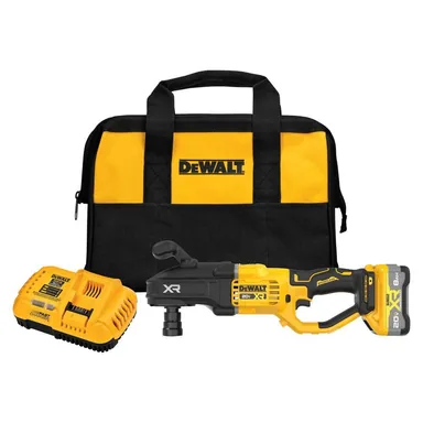 DeWalt DCD447WW1, kit: 20V MAX XR Lithium-Ion Brushless Cordless 7/16 in. Compact Stud & Joist Drill with 8.0 Ah Battery, Charger and Kit Bag (photograph from the Home Depot listing)
