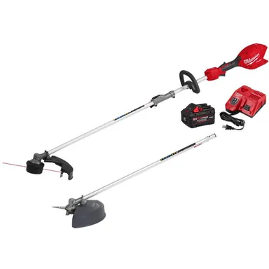 Milwaukee 3016-21ST-49-16-2738, bundle: M18 Fuel 18V 16 in. Brushless Cordless Battery Quik-Lok String Trimmer 8.0 Ah FORGE Kit with Brush Cutter Attachment
