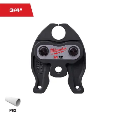 Milwaukee 49-16-2453C, accessory: 3/4 in. PEX Crimp Jaw for M12 FORCE LOGIC Press Tool (photograph from the Home Depot listing)