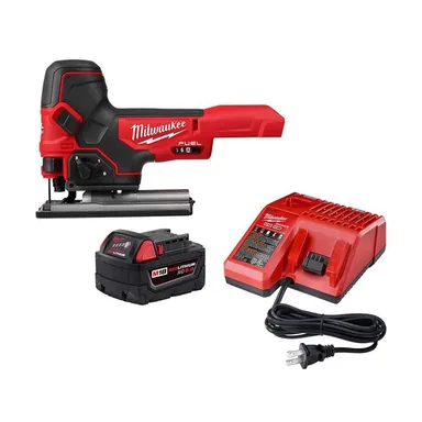 Milwaukee 48-59-1850-2737B-20, bundle: M18 FUEL 18-Volt Lithium-Ion Brushless Cordless Barrel Grip Jig Saw w/5.0Ah Battery Starter Kit