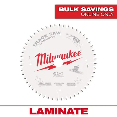 Milwaukee 48-40-0643, accessory: 6-1/2 in. x 52-Tooth Carbide Laminate Track Saw Blade (1-Pack) (photograph from the Home Depot listing)