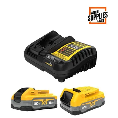 DeWalt DCBP315-2C, accessory: 20V MAX XR POWERSTACK Lithium-Ion Battery Starter Kit with 5.0Ah and 1.7Ah Batteries and Charger