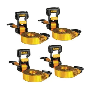 DeWalt DXBC30004, unpowered: 1.25 in. x 16 ft. Ratchet Tie-Down Straps 3000 lbs. Break Strength (4-Pack)