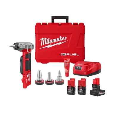 Milwaukee 2532-22-48-11-2450, bundle: M12 FUEL ProPEX Expander Tool Kit with 1/2 in. - 1 in. RAPID SEAL ProPEX Expander Heads and M12 High Output 5Ah Battery