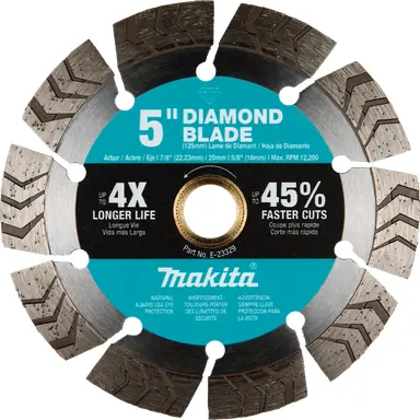 Makita E-23329, accessory: Makita E-23329 5" Diamond Blade, Segmented Turbo, General Purpose