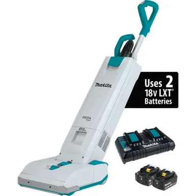 Makita XCV19PG, kit: Makita XCV19PG 18V X2 (36V) LXT Brushless Cordless 1.3 Gallon HEPA Filter 12" Upright Vacuum 6.0Ah Kit
